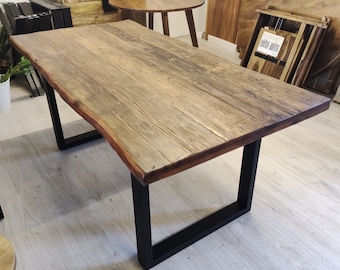 Table à manger Beno en bois de récupération 180×90 cm