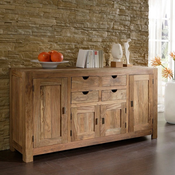 Commode Yoga 180 cm en bois massif Shisham buffet buffet haut