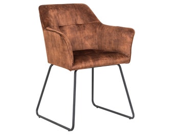 Kipper fauteuil van cognackleurige stof