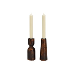Mango wood candle holder 15 cm