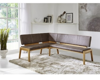 Eckbank Laura 190x140cm aus Massivholz mit Sitzpolster