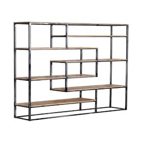 Biombo estantería Anja de madera maciza de mango con estructura de hierro disponible en varios tamaños Estantería de salón