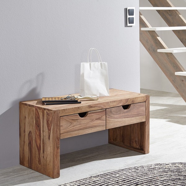 Garderobenbank Yoga 90cm aus Shisham Holz Sitzbank Konsole aus Massivholz