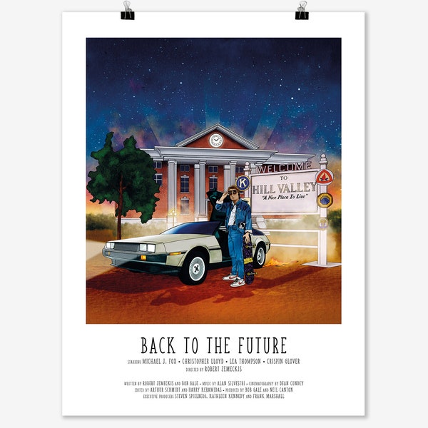 Robert Zemeckis Back to the Future movie poster printed on paper for wall decoration