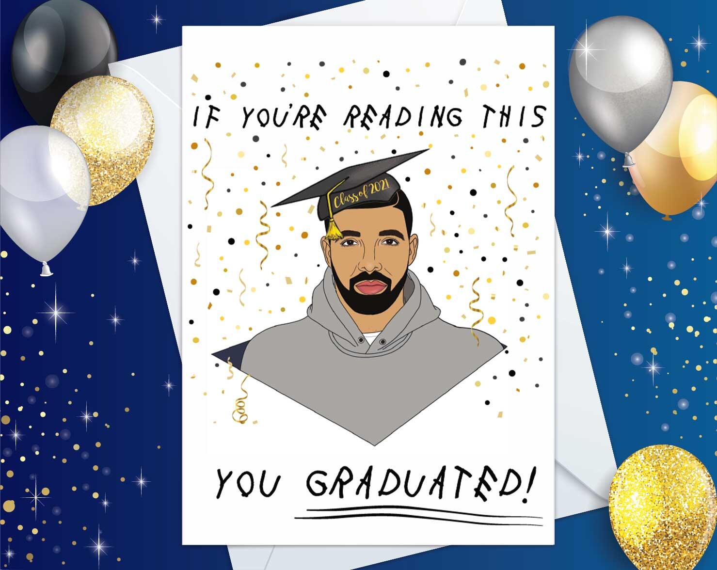 Drake Graduation Card Graduation Gift for Him Drake Card Etsy
