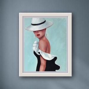 Woman Painting Portrait Original Art Fashion Design Artwork Modern Wall Art Original Oil On Canvas 20 by 16 ArtbyNadiaUS