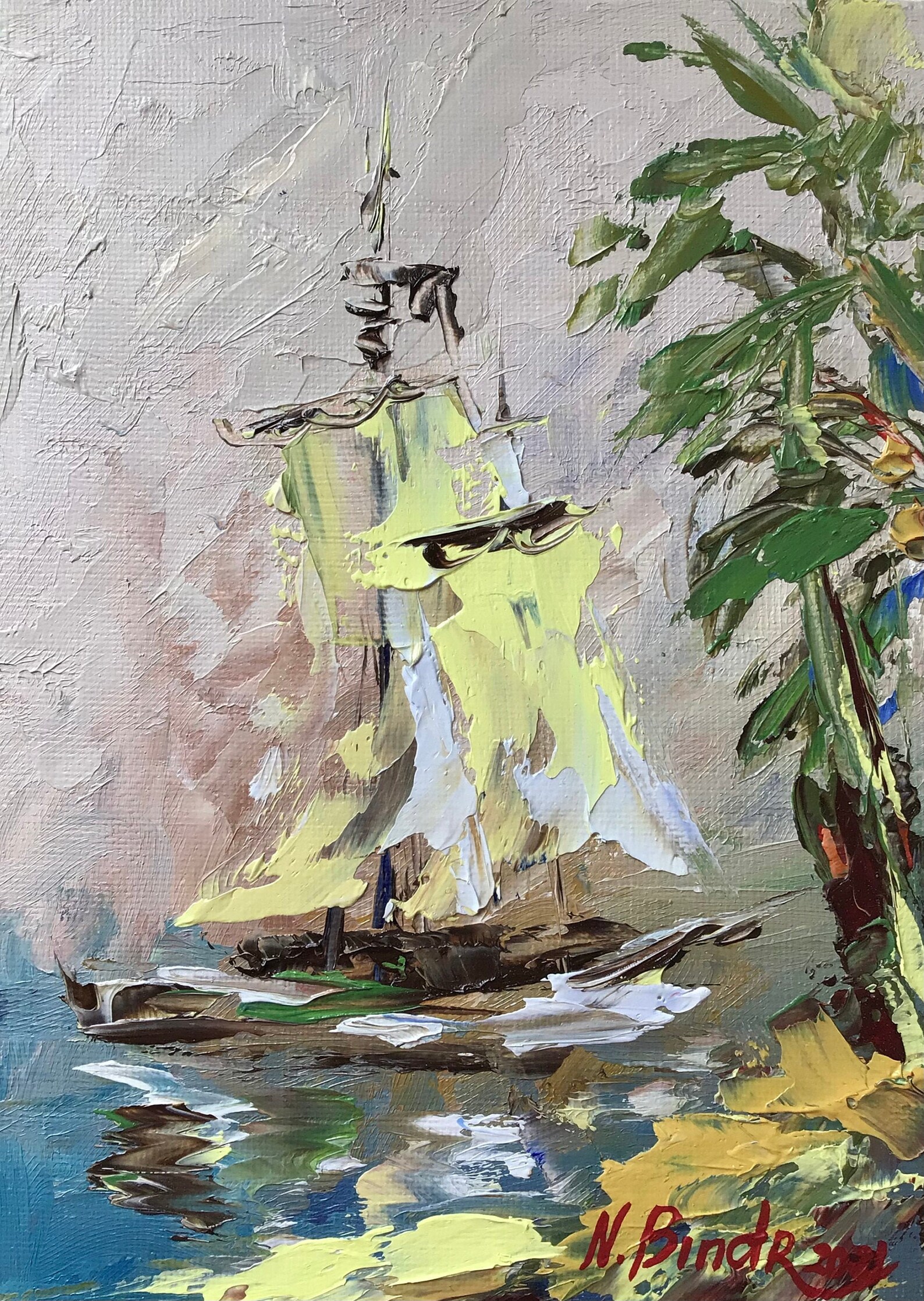 Florida Keys Painting Original Oil Art Abstract Seascape Etsy