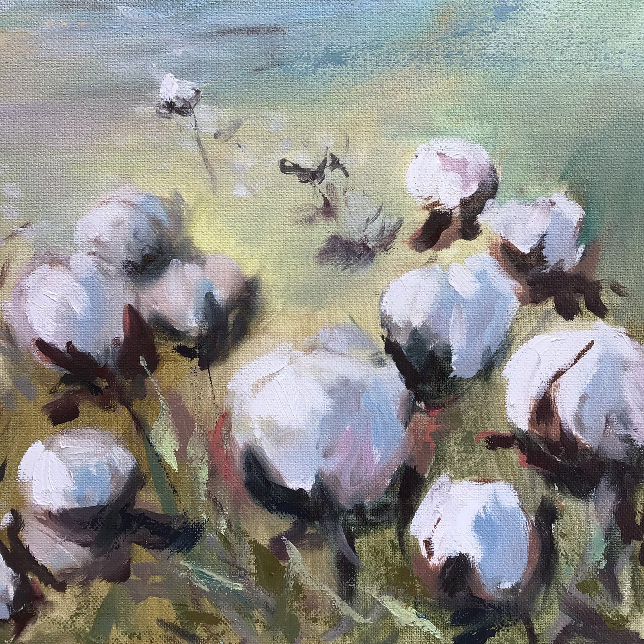 Cotton Fields Painting Old Barn Original Art Farm Wall Art Oil Etsy