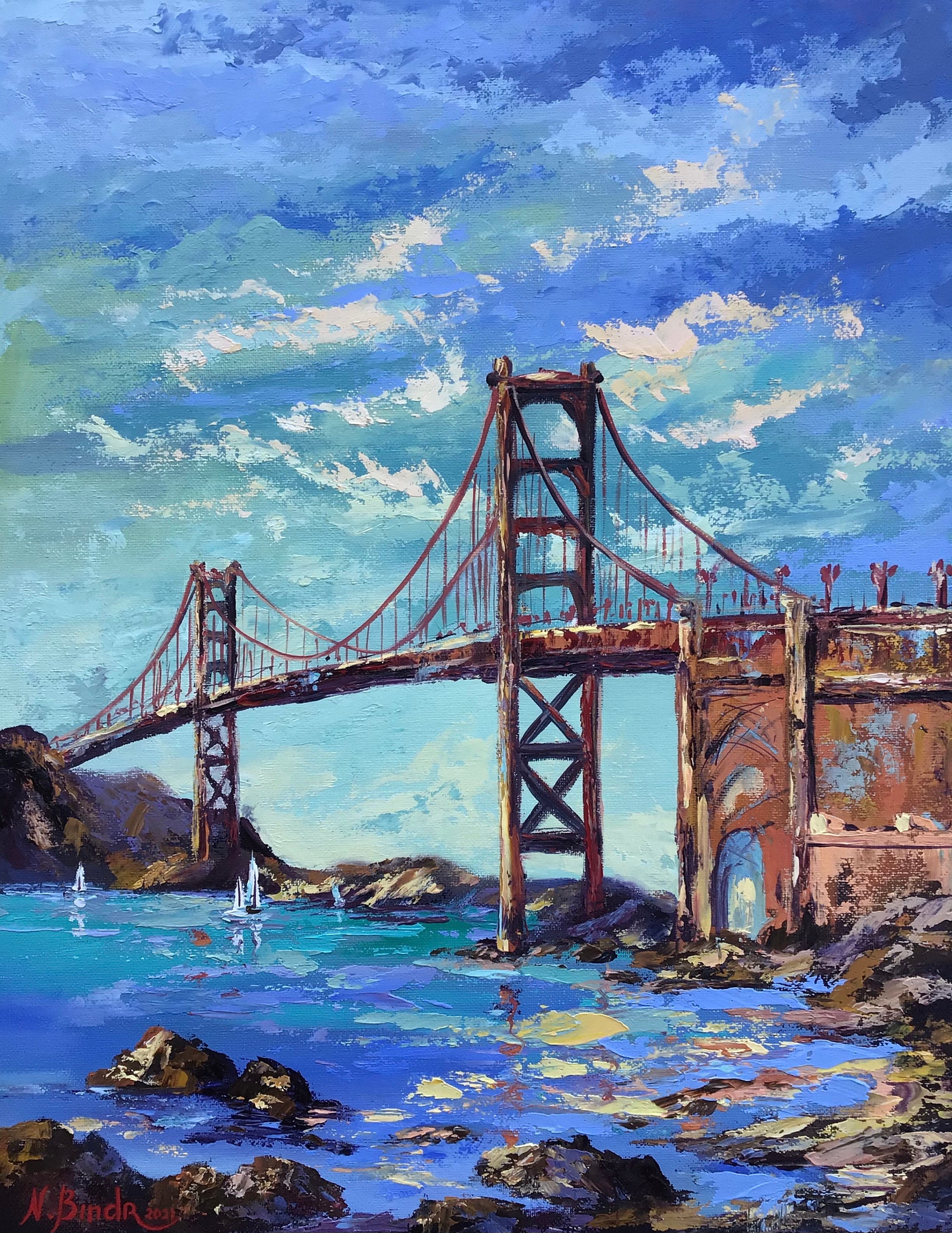 Golden Gate Bridge Painting San Francisco Original Oil Art On Etsy Il Fullxfull.3157448965 Kfzn