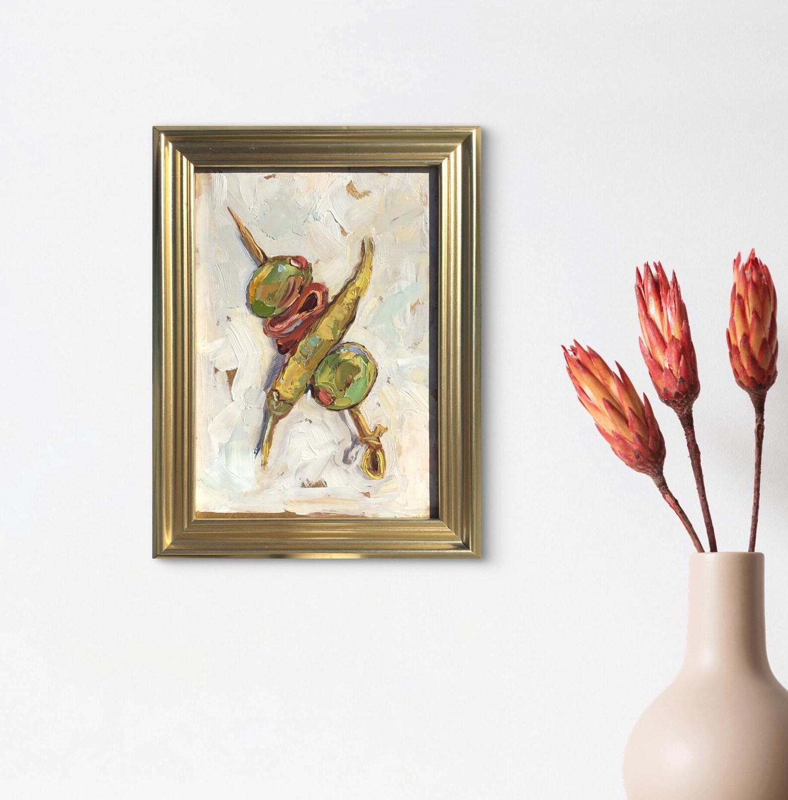 Gilda Pintxo Painting Original Impasto Oil Still Life Framed Etsy