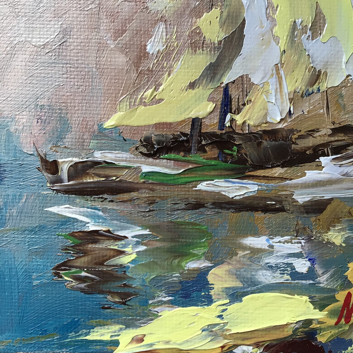 Florida Keys Painting Original Oil Art Abstract Seascape Etsy