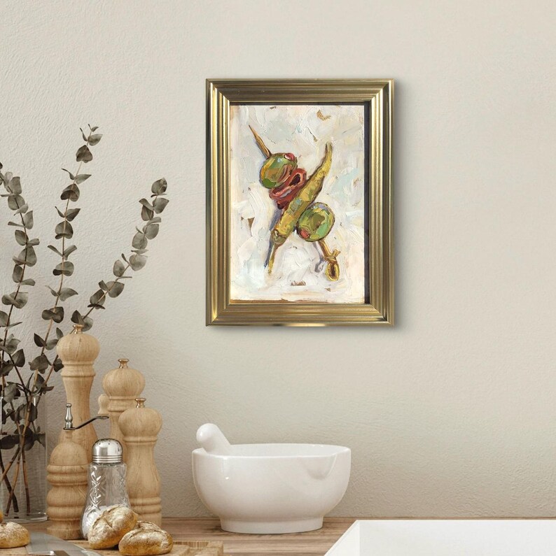 Gilda Pintxo Painting Original Impasto Oil Still Life Framed Etsy