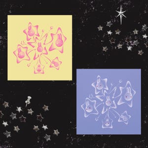 bunny starburst art print  | 4x4 in