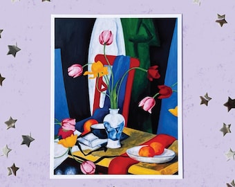 Bodegón con tulipanes (lámina artística) / 4 x 5 pulgadas