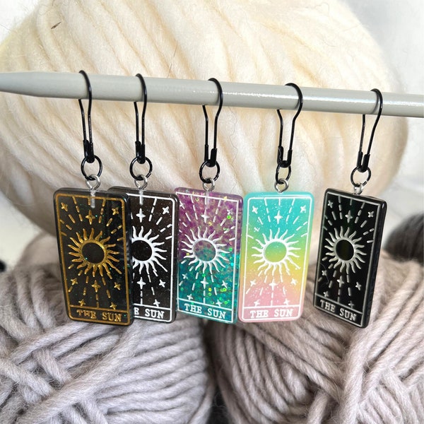 Tarot Cards Stitch Markers | The Sun | Different versions or as a set