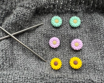 Sunflowers | Lustige  Stricknadel-Stopper in Sonnenblumen Form | Maschenstopper | 2er Set