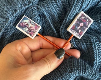 Halloween Tarotkaarten Breinaaldstoppers in Tarotkaartvorm | Steekstoppers | Set van 2 | Diverse ontwerpen