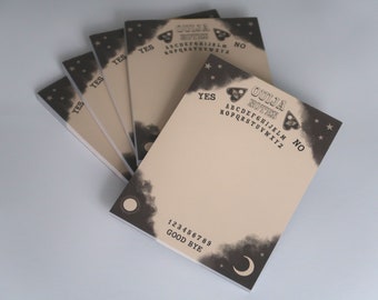 Notitieblok "Ouija Notes" | Afscheurbaar notitieblok | Memoblok met Ouija-ontwerp | Schrijfwaren | Schrijfwaren