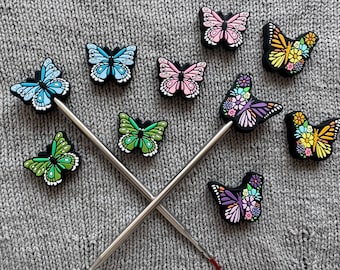 Kleurrijke vlinderbreinaaldstoppers in diverse kleuren | Steekstoppers | Set van 2