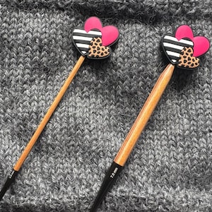 3 heart knitting needle stoppers | Cute stitch stoppers | Set of 2