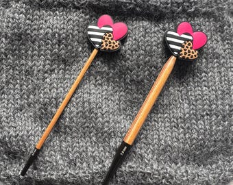3 harten breinaaldstoppers | Schattige steekstoppers | set van 2