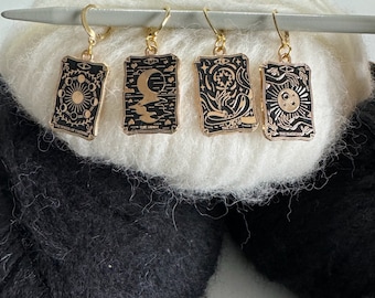 Tarotkaarten | Gouden oorbellen of steekmarkeerders | Mix en Match | Verschillende designs of als set