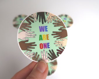 Sticker diversity | equality "we are one" - matt, vinyl