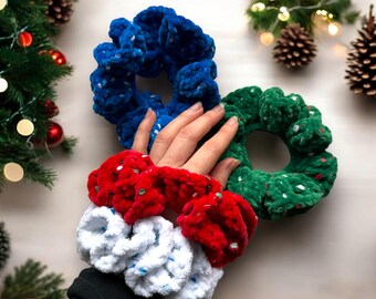 Kerstscrunchie | Gehaakte scrunchie | verschillende kleuren