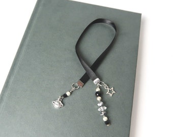 Bookmark ribbon "galaxy" with Charms and beads