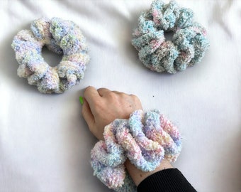 Regenboog Scrunchy | Gehaakte Scrunchy | verschillende kleuren