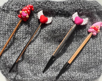 Harten en kabouters | Grappige breinaaldenstoppers in een schattig design, verschillende vormen en kleuren | stekenstopper | set van 2