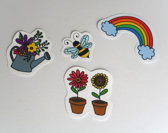 Stickerset "Frühling" - 4 Sticker verschiedene Größen