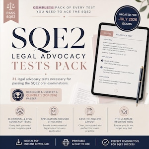 SQE2 Advocacy Tests Criminal Civil (July 2026) (Digital PDF Download)