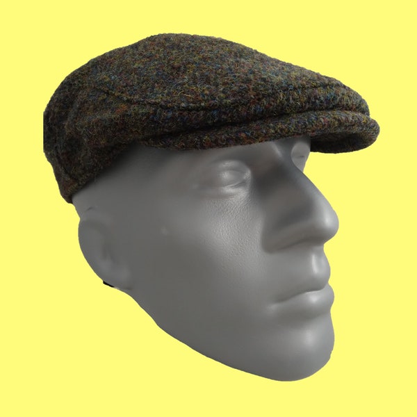 Genuine Scottish Highland Harris Tweed® Cap ZH014 in Forest Green - CHOOSE SIZE