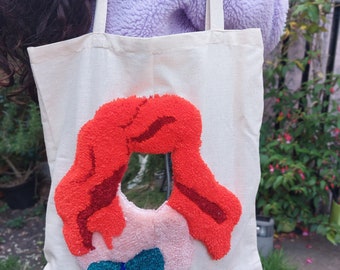 Ariel / Woman Bag /  Mirror Bag / Hand Made / Tufting Bag / Tufted Bag / Shopping Tote Bag / Lunch Bag /Tufting