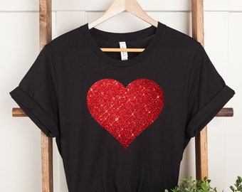 womens red heart shirt