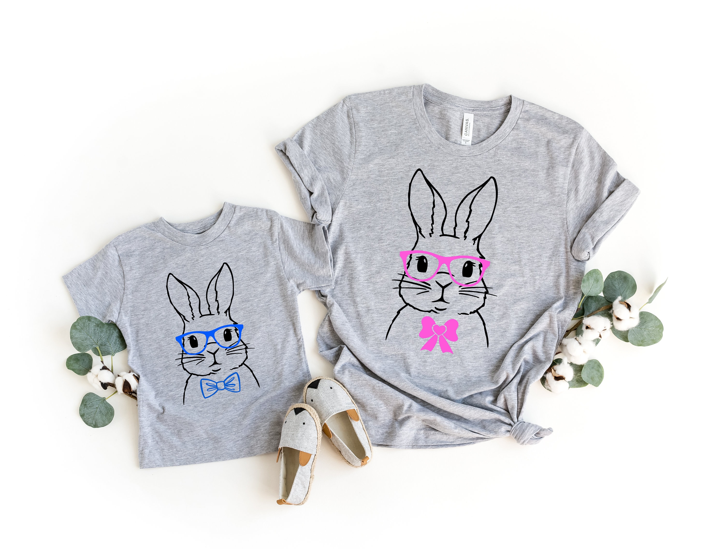 Easter Bunny Shirt Bunny With Glasses Shirt Kids Easter Shirt,Cute Easter Shirt,Easter Day Shirt for Woman Bunny with White Gray
