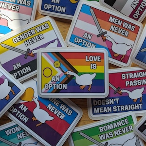 Adesivos do Orgulho LGBTQIA+ com tema de ganso - 25 opções diferentes de adesivos