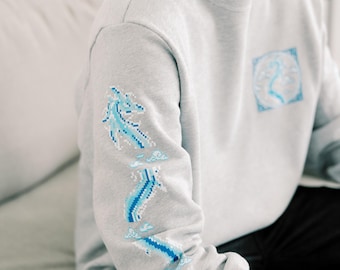 Water Dragon Pixel Sweater