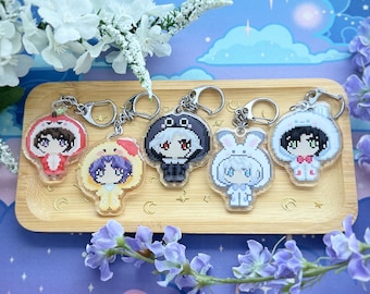 Love and Deep Space Onesies | LADs Keychains | Keychains | Pixel Art