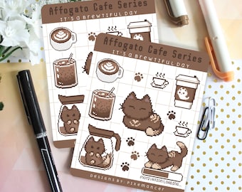 AffoGato Sticker Sheet | Pixel Cat | Cat Stickers
