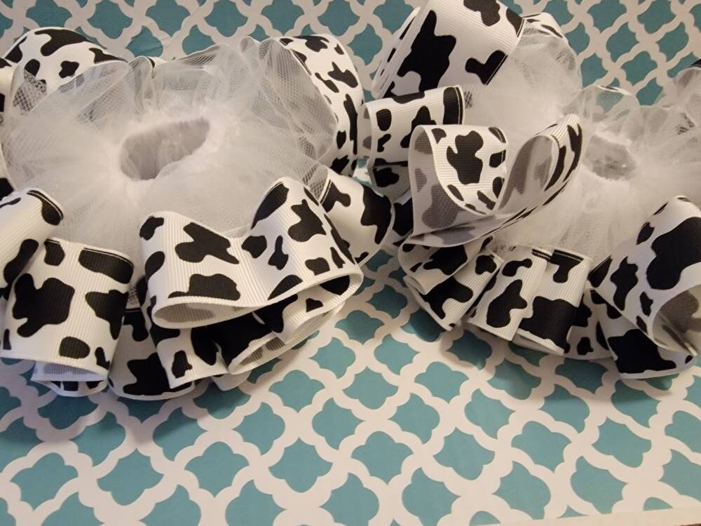 Cow Print Socks, Cow Print Anklets, Cow Ribbon Socks, Cow Ribbon Anklets, Cow Tutu Socks, Cow Tutu Anklets, Cow Socks, Cow Anklets