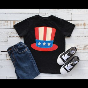 Uncle Sam Embroidered Hat Shirt, 4th of July Shirt, 4th of July Embroidered Shirt, Patriotic Shirt, July 4th Shirt,4th of July Boy Shirt