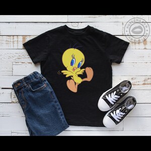 Adult Embroidered Cartoon Shirt, 90s Cartoon Character Embroidered Shirt, Boy Bird Embroidered Shirt, Yellow Bird Embroidered Shirt