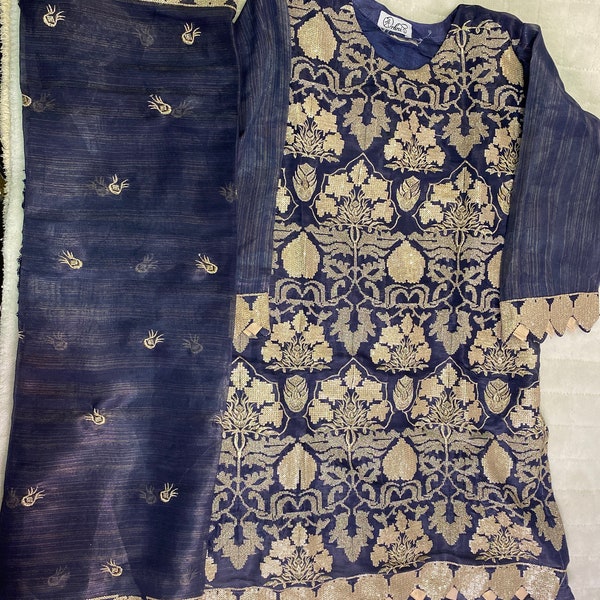 Pakistani / Indian embroidered masoori Outfit / Dress Ready to wear , stitched , formal wear / party wear