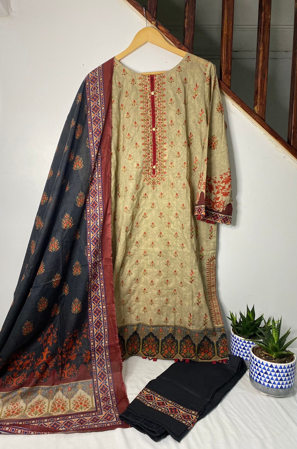 Pakistani bin saeed lawn embroidered 3Pc suit Ready to wear | Etsy