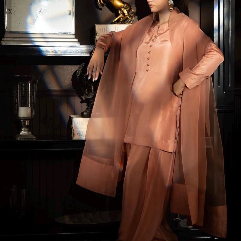 Navy Blue Farshi Shalwar Suit main image 0