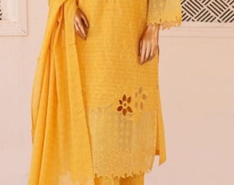 Pakistani brand  3pc  suit  ready to wear formal   lawn chickenkari suit festive luxury collection 2024 kameez shalwar dupatta Eid party