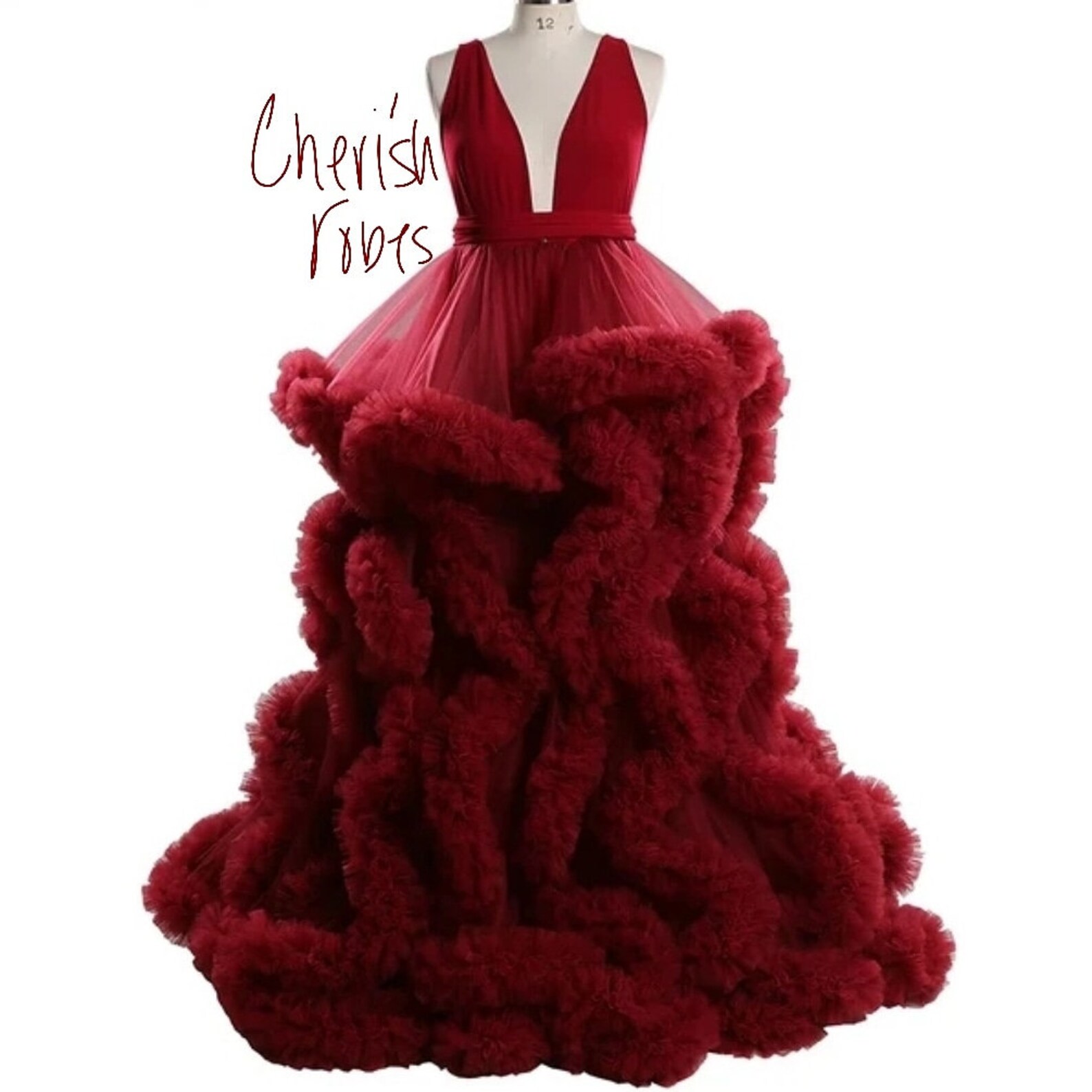 fluffy maternity robe