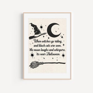 Witchcore Halloween Print: Witches Riding Sign (Digital Download)